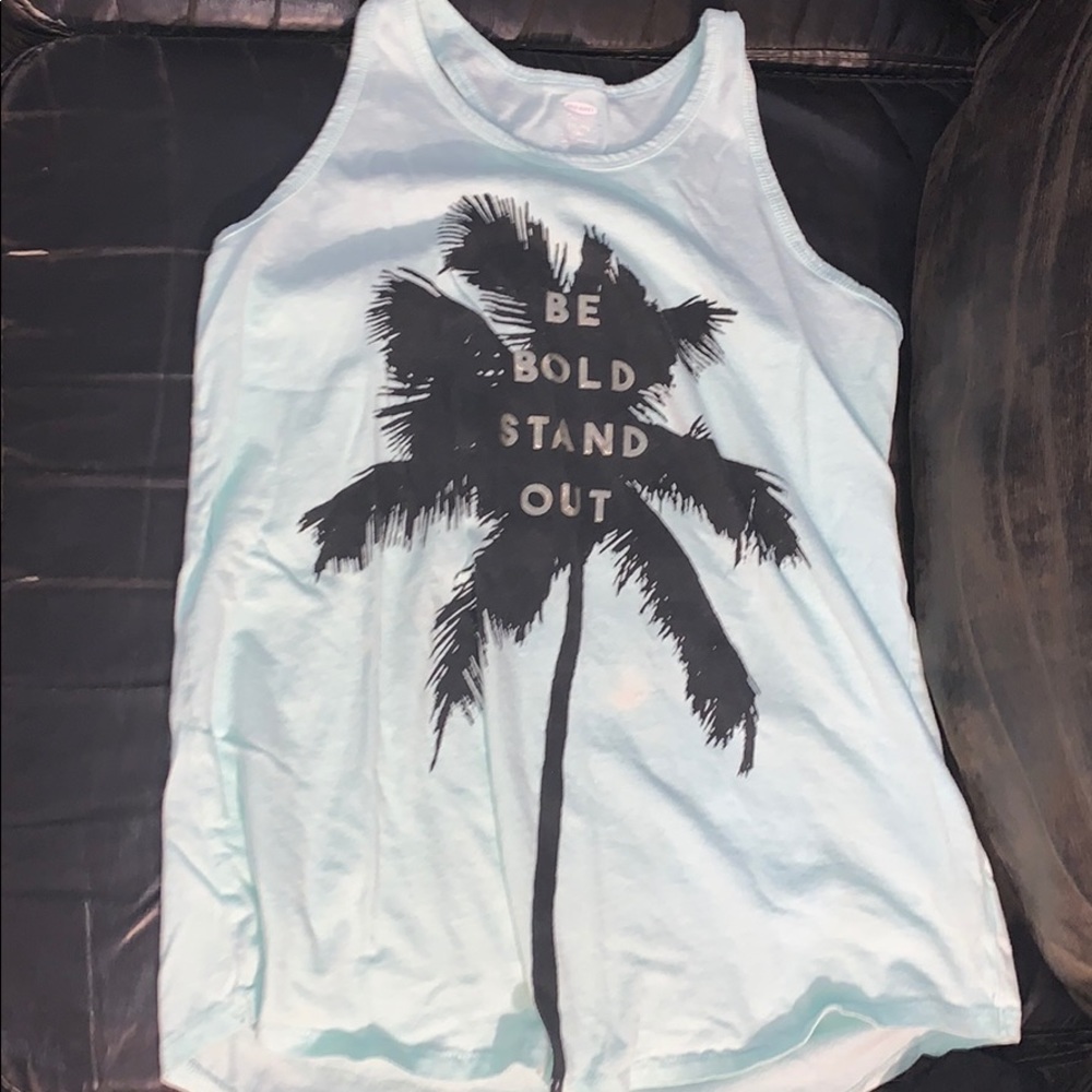Blue and black tank top